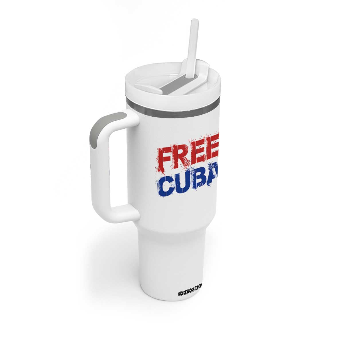 Free Cuba Tumbler With Handle Stand With Cuban People Gift TS12 Print Your Wear