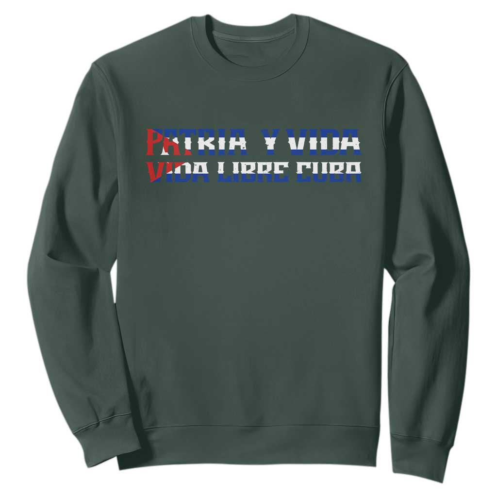 Viva Cuba Libre Sweatshirt Cuban Freedom Movement TS12 Dark Forest Green Print Your Wear