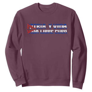 Viva Cuba Libre Sweatshirt Cuban Freedom Movement TS12 Maroon Print Your Wear