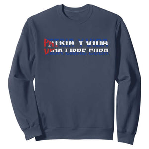 Viva Cuba Libre Sweatshirt Cuban Freedom Movement TS12 Navy Print Your Wear