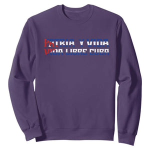 Viva Cuba Libre Sweatshirt Cuban Freedom Movement TS12 Purple Print Your Wear