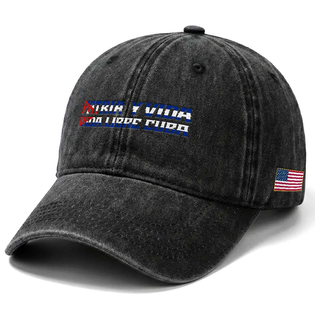 Viva Cuba Libre Washed Cotton Baseball Cap Cuban Freedom Movement TS12 Print Your Wear