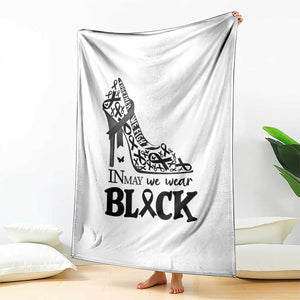 In May We Wear Black Throw Blanket Skin Cancer Support Gift For Her TS12 Print Your Wear
