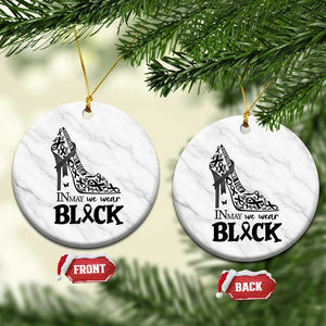 In May We Wear Black Ceramic Ornament Skin Cancer Support Gift For Her TS12 1pc White Marble Print Your Wear