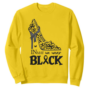 In May We Wear Black Sweatshirt Skin Cancer Support Gift For Her TS12 Daisy Print Your Wear