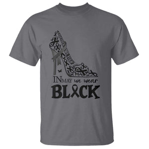 In May We Wear Black T Shirt Skin Cancer Support Gift For Her TS12 Charcoal Print Your Wear