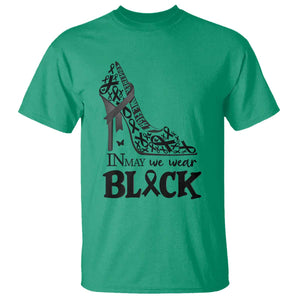 In May We Wear Black T Shirt Skin Cancer Support Gift For Her TS12 Irish Green Print Your Wear