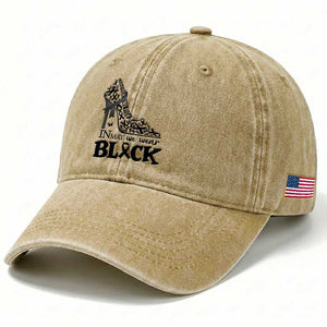 In May We Wear Black Washed Cotton Baseball Cap Skin Cancer Support Gift For Her TS12 Print Your Wear