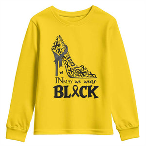 In May We Wear Black Youth Sweatshirt Skin Cancer Support Gift For Her TS12 Daisy Print Your Wear