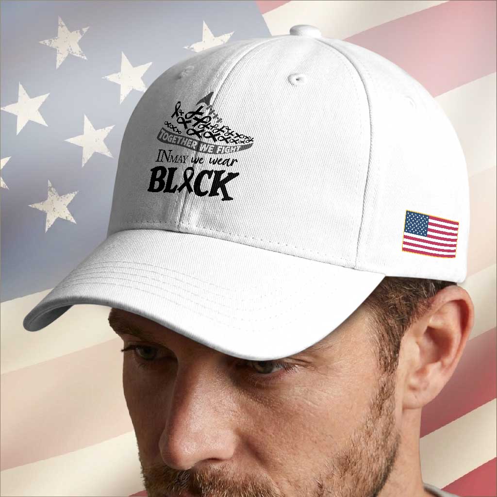 In May We Wear Black Baseball Cap Melanoma Support Family Gift TS12 Print Your Wear