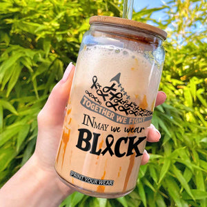 In May We Wear Black Glass Can Melanoma Support Family Gift TS12 White Print Your Wear