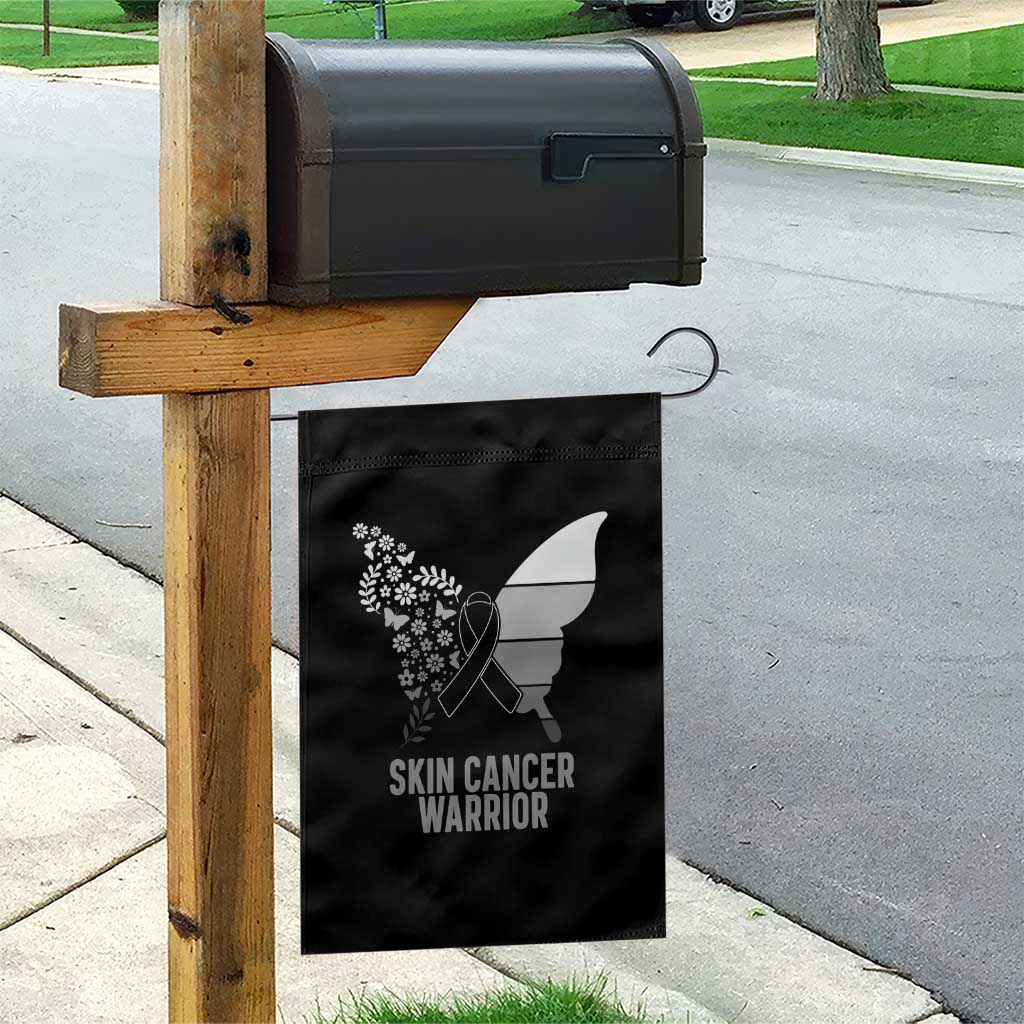 Floral Butterfly Melanoma Awarenes Garden Flag Black Ribbon Warrior Support Gift TS12 Print Your Wear