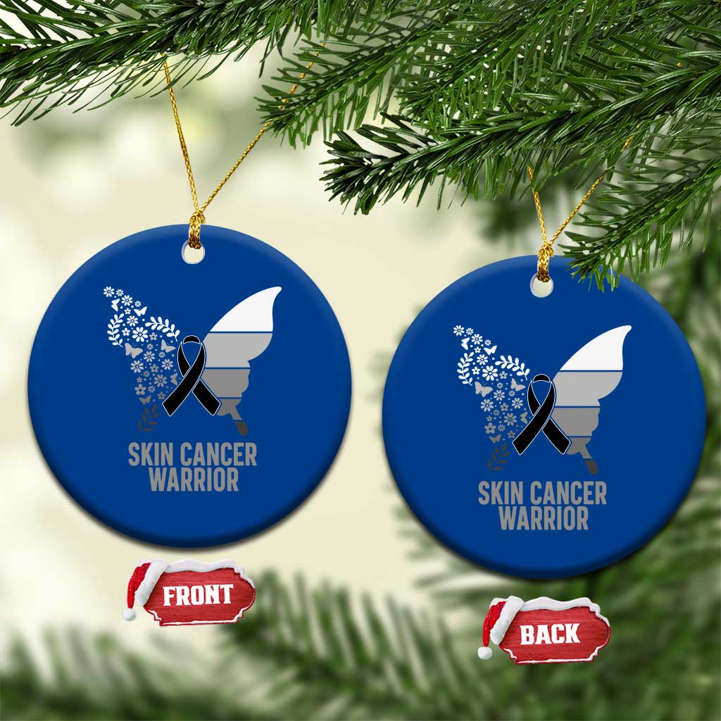 Floral Butterfly Melanoma Awarenes Ceramic Ornament Black Ribbon Warrior Support Gift TS12 1pc Blue Print Your Wear