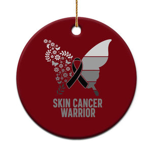 Floral Butterfly Melanoma Awarenes Ceramic Ornament Black Ribbon Warrior Support Gift TS12 1pc Red Print Your Wear