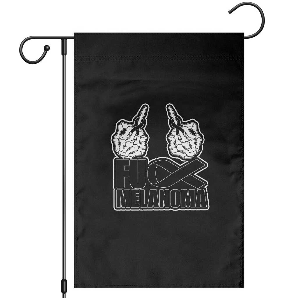 Fuck Melanoma Garden Flag Skeleton Hand Black Ribbon Awareness TS12 Black Print Your Wear