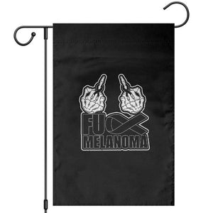 Fuck Melanoma Garden Flag Skeleton Hand Black Ribbon Awareness TS12 Black Print Your Wear