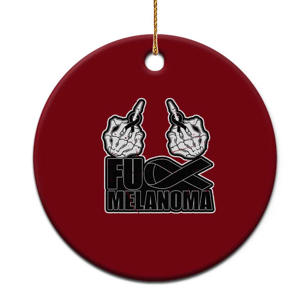 Fuck Melanoma Ceramic Ornament Skeleton Hand Black Ribbon Awareness TS12 1pc Red Print Your Wear