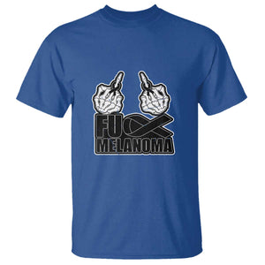 Fuck Melanoma T Shirt Skeleton Hand Black Ribbon Awareness TS12 Royal Blue Print Your Wear