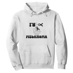 Fuck Melanoma Awareness Hoodie Skeleton Hand Ribbon Warrior Gift TS12 White Print Your Wear