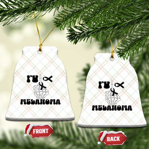 Fuck Melanoma Awareness Ceramic Ornament Skeleton Hand Ribbon Warrior Gift TS12 Print Your Wear
