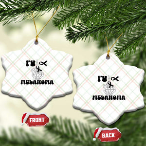 Fuck Melanoma Awareness Ceramic Ornament Skeleton Hand Ribbon Warrior Gift TS12 Print Your Wear