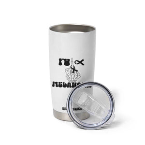 Fuck Melanoma Awareness Tumbler Cup Skeleton Hand Ribbon Warrior Gift TS12 Print Your Wear