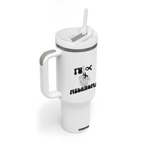 Fuck Melanoma Awareness Tumbler With Handle Skeleton Hand Ribbon Warrior Gift TS12 Print Your Wear