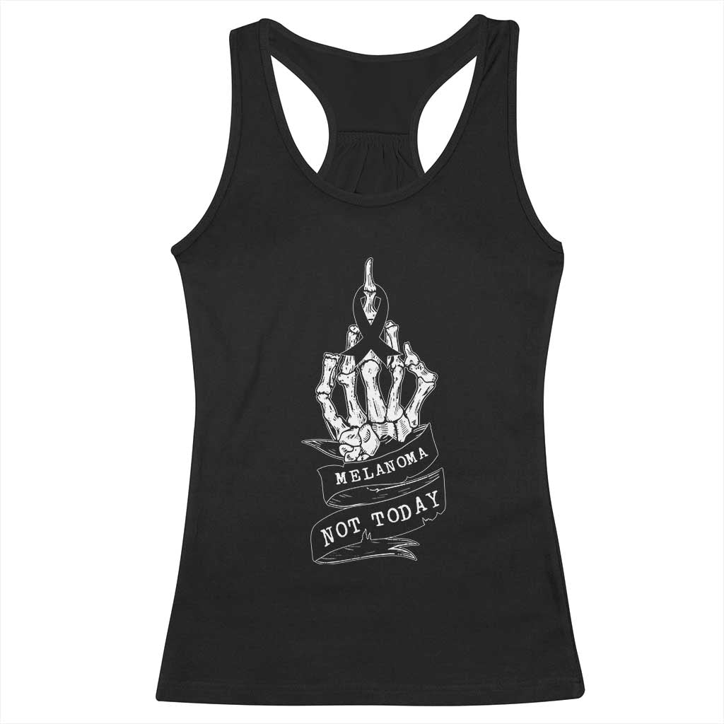 Melanoma Fighter Not Today Racerback Tank Top Skin Cancer Awareness Gift TS12 Black Print Your Wear