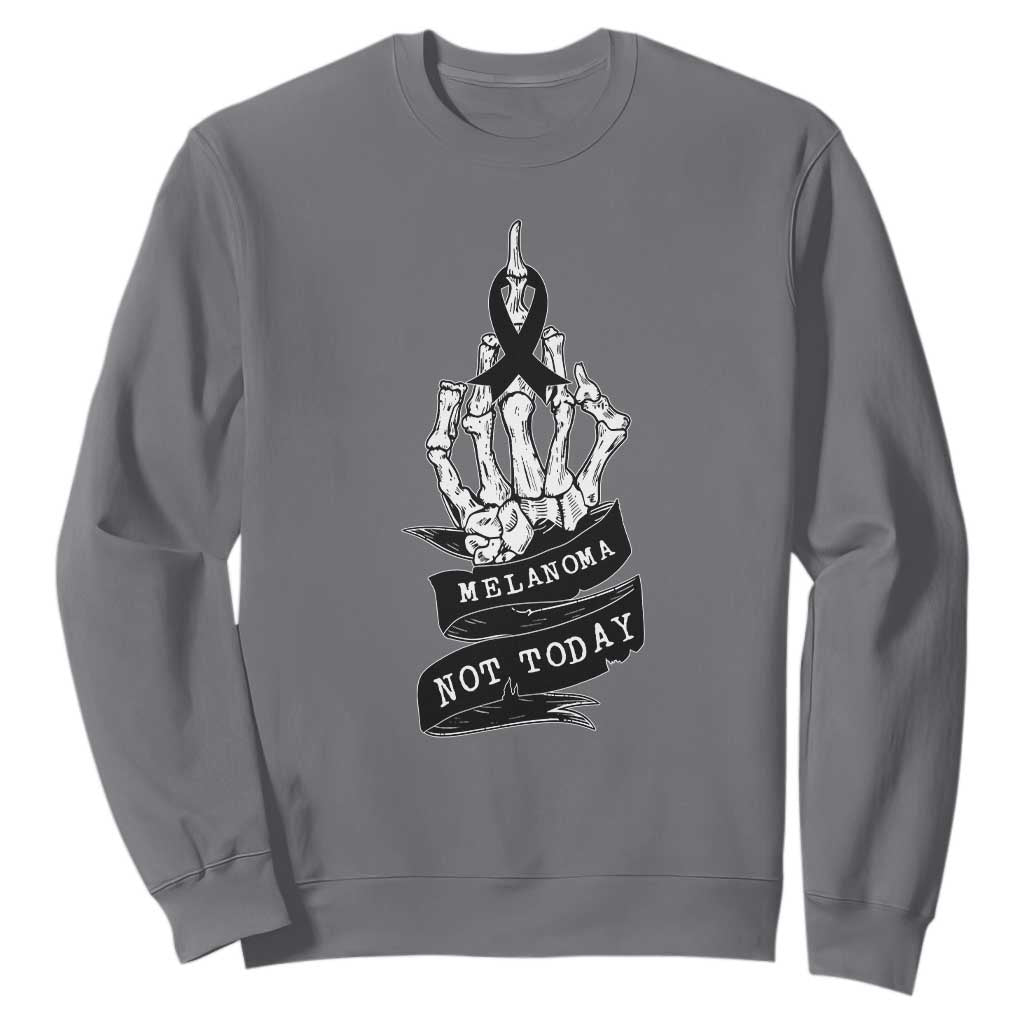 Melanoma Fighter Not Today Sweatshirt Skin Cancer Awareness Gift TS12 Charcoal Print Your Wear