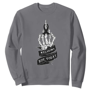 Melanoma Fighter Not Today Sweatshirt Skin Cancer Awareness Gift TS12 Charcoal Print Your Wear