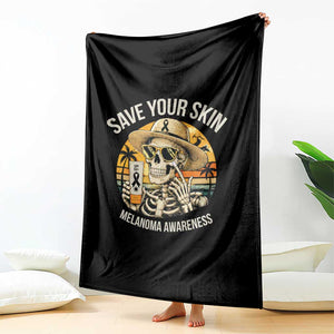 Funny Melanoma Cancer Awareness Graphic Throw Blanket Save Your Skin TS12 Print Your Wear