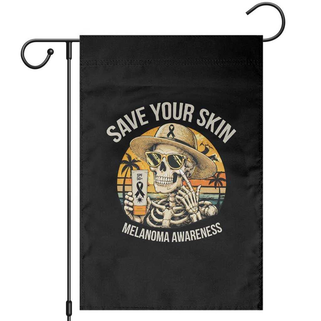 Funny Melanoma Cancer Awareness Graphic Garden Flag Save Your Skin TS12 Black Print Your Wear