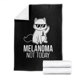 Melanoma Fighter Cat Throw Blanket Not Today Skin Cancer Awareness TS12 Black Print Your Wear