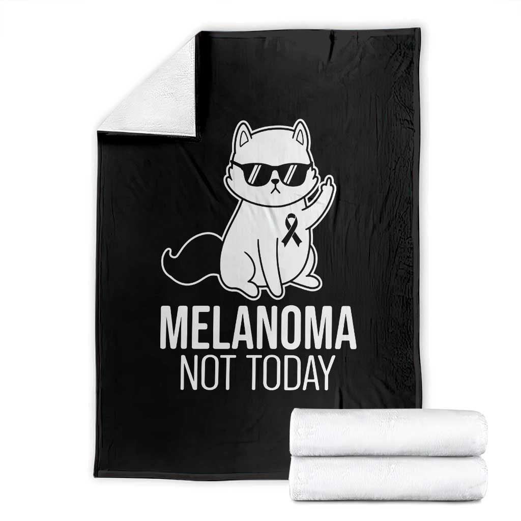 Melanoma Fighter Cat Throw Blanket Not Today Skin Cancer Awareness TS12 Black Print Your Wear