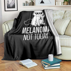 Melanoma Fighter Cat Throw Blanket Not Today Skin Cancer Awareness TS12 Print Your Wear