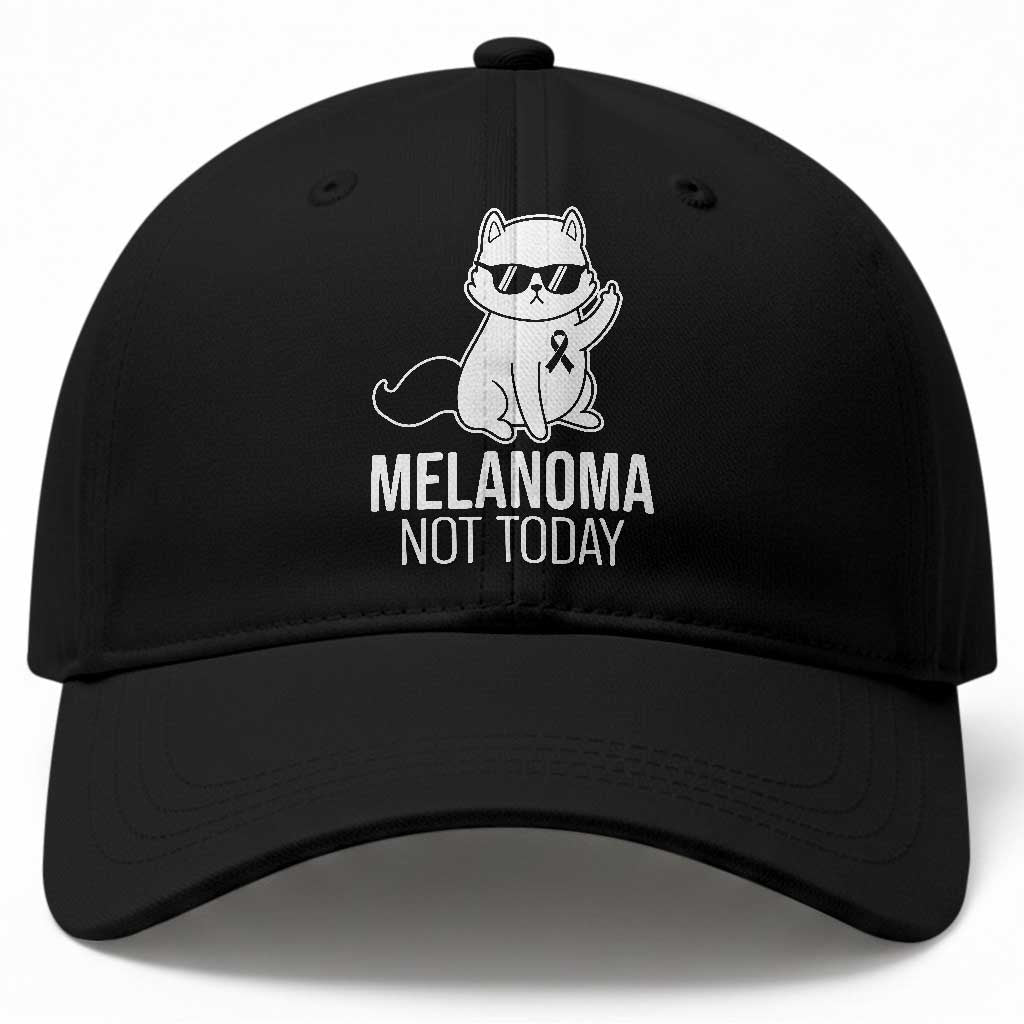 Melanoma Fighter Cat Baseball Cap Not Today Skin Cancer Awareness TS12 Print Your Wear