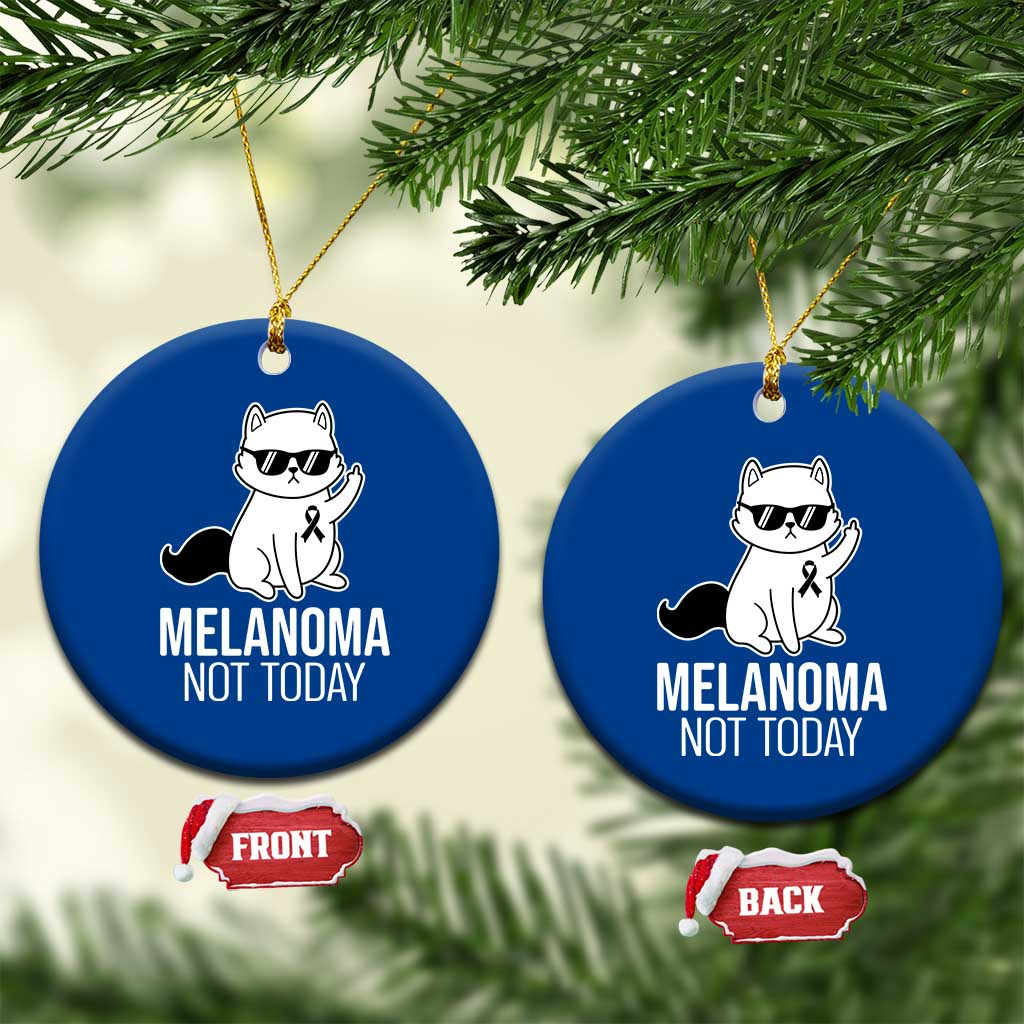 Melanoma Fighter Cat Ceramic Ornament Not Today Skin Cancer Awareness TS12 1pc Blue Print Your Wear