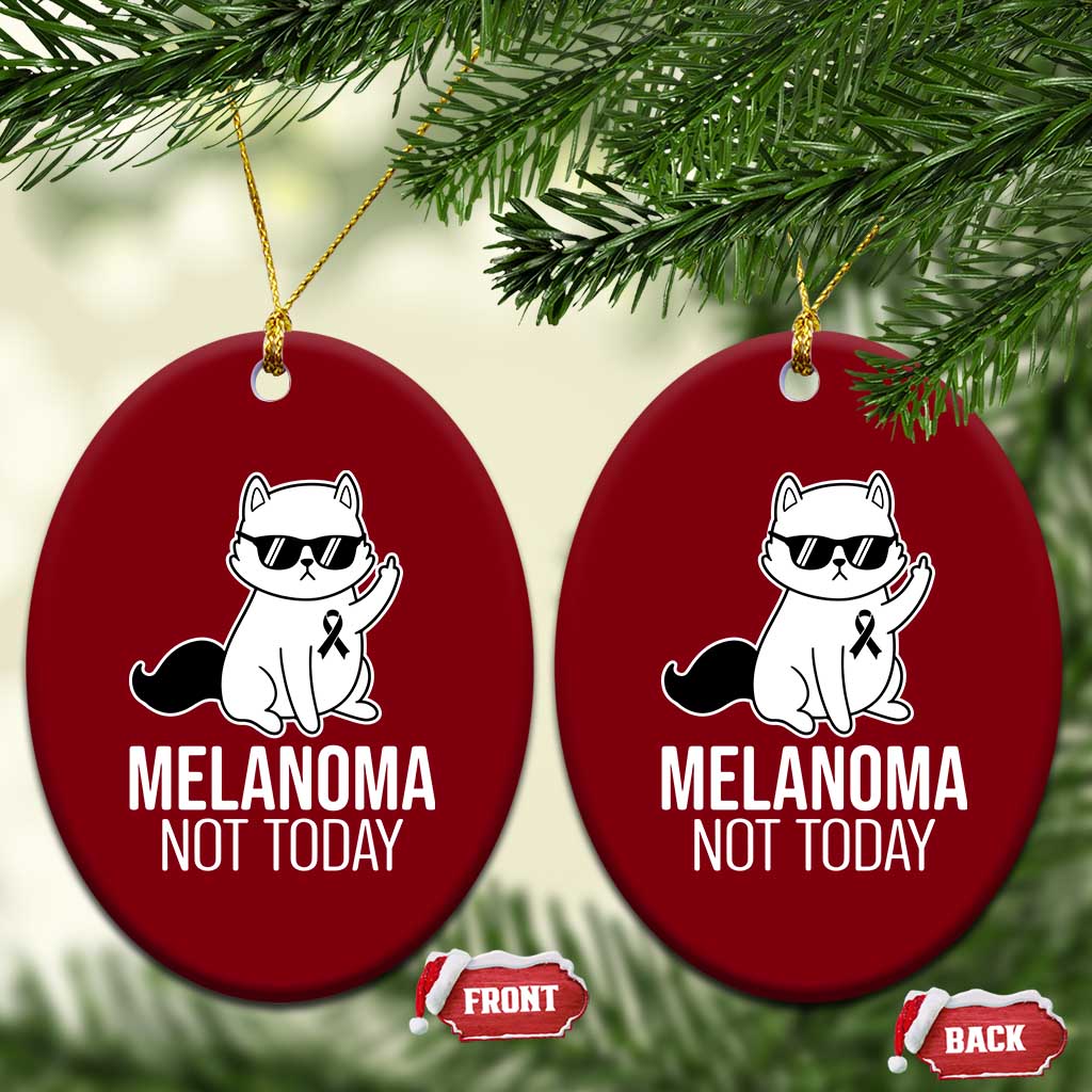 Melanoma Fighter Cat Ceramic Ornament Not Today Skin Cancer Awareness TS12 Print Your Wear