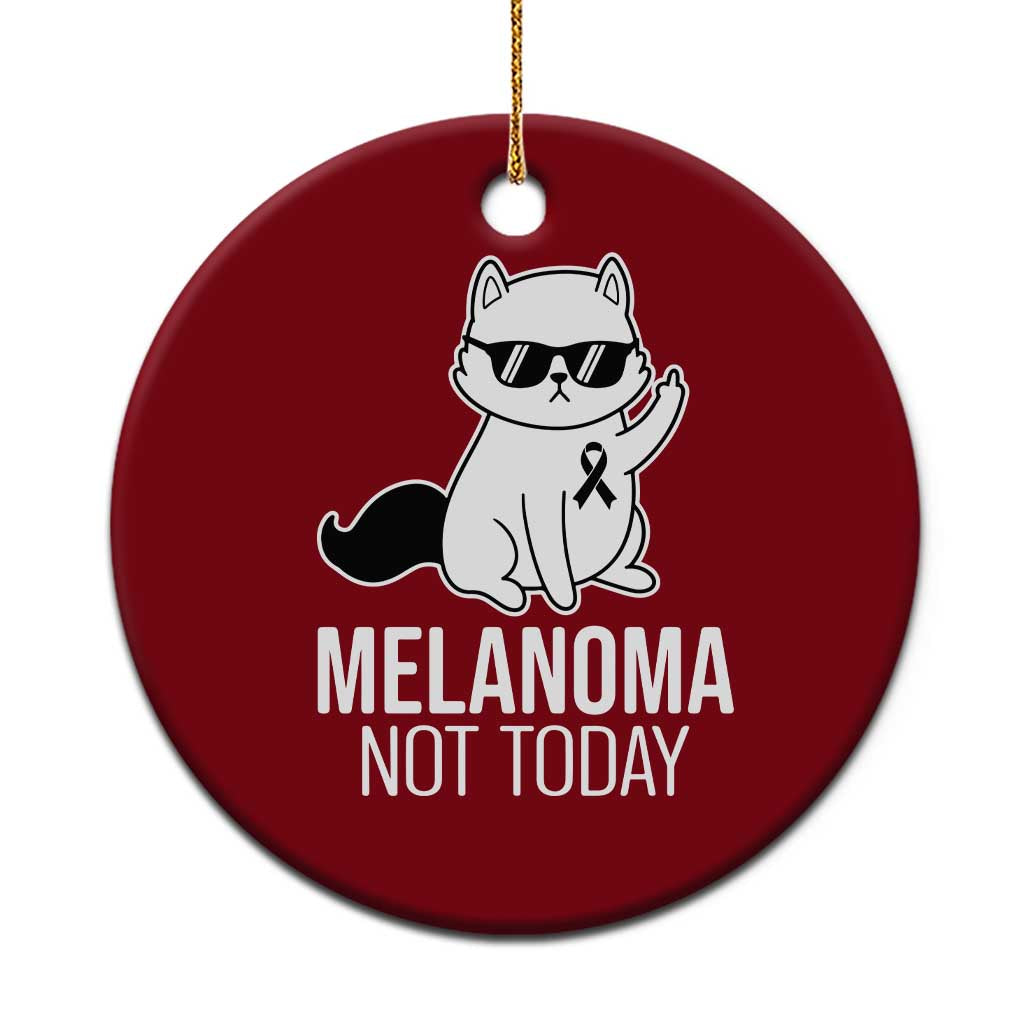Melanoma Fighter Cat Ceramic Ornament Not Today Skin Cancer Awareness TS12 1pc Red Print Your Wear