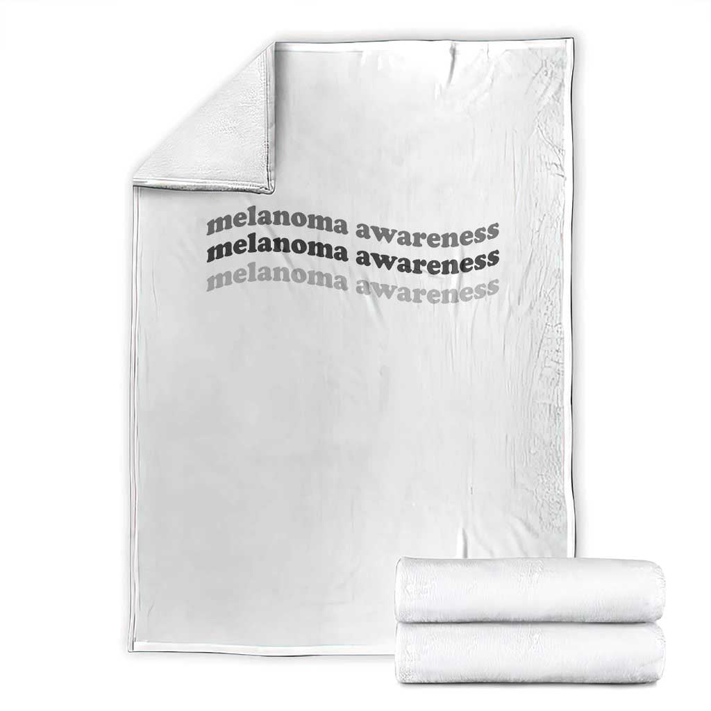 Melanoma Groovy Wavy Typography Throw Blanket Skin Cancer Warrior Gift TS12 White Print Your Wear
