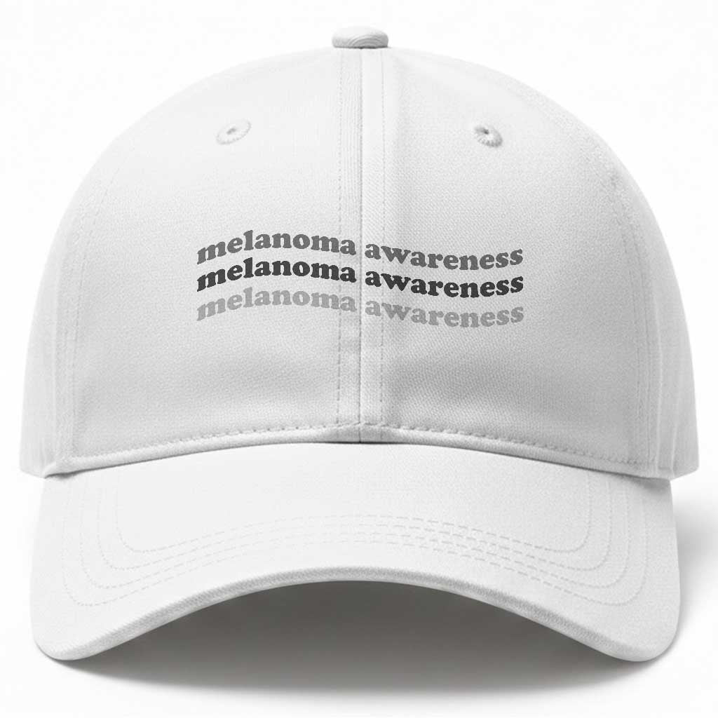 Melanoma Groovy Wavy Typography Baseball Cap Skin Cancer Warrior Gift TS12 Print Your Wear