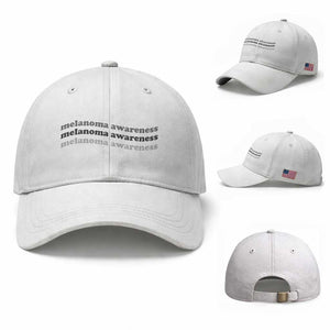 Melanoma Groovy Wavy Typography Baseball Cap Skin Cancer Warrior Gift TS12 Baseball Cap Universal Fit White Print Your Wear