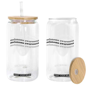 Melanoma Groovy Wavy Typography Glass Can Skin Cancer Warrior Gift TS12 Print Your Wear