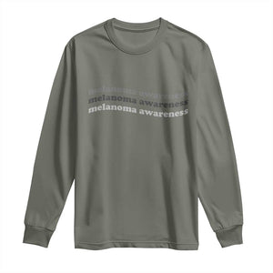 Melanoma Groovy Wavy Typography Long Sleeve Shirt Skin Cancer Warrior Gift TS12 Military Green Print Your Wear