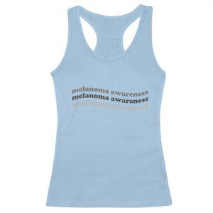 Melanoma Groovy Wavy Typography Racerback Tank Top Skin Cancer Warrior Gift TS12 Light Blue Print Your Wear