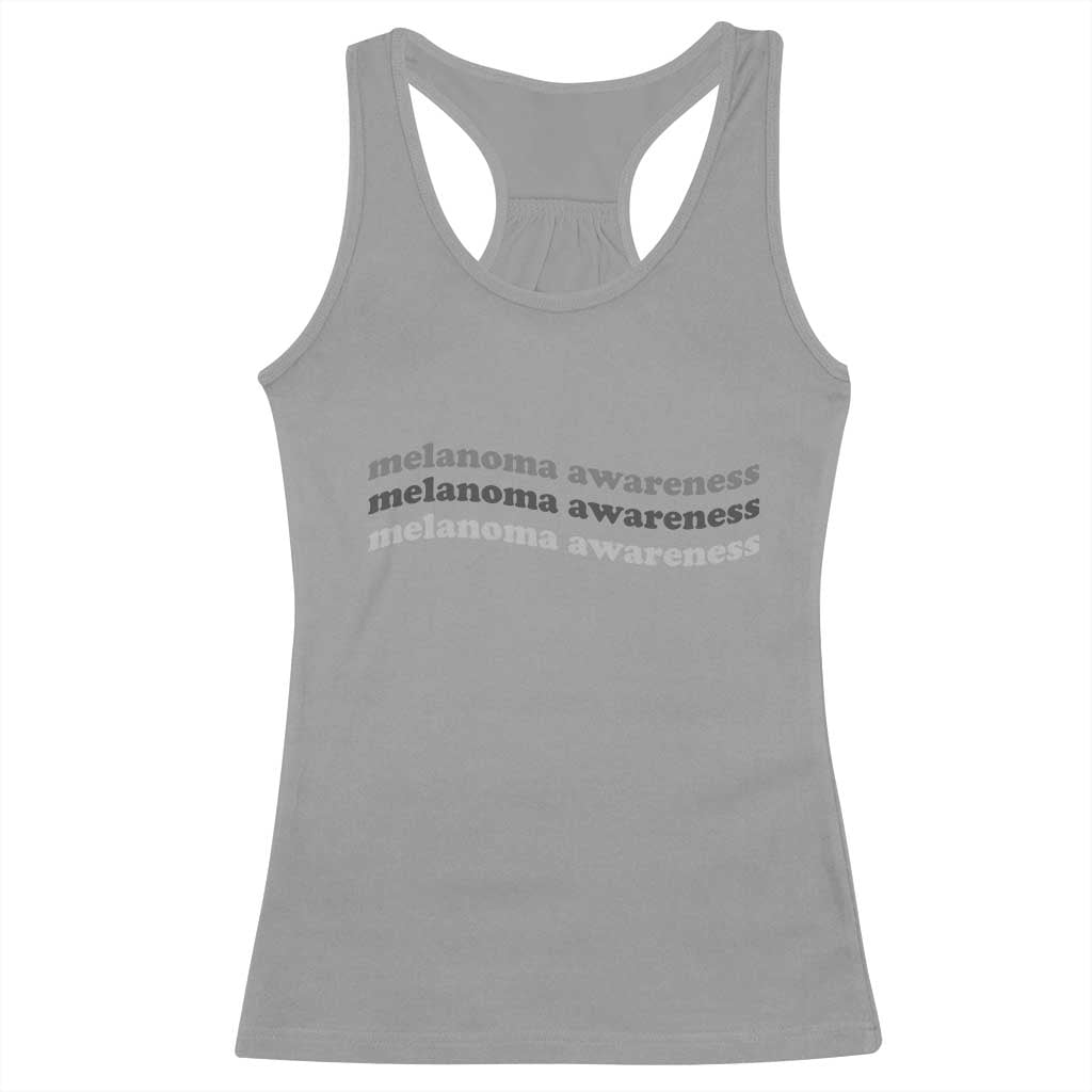 Melanoma Groovy Wavy Typography Racerback Tank Top Skin Cancer Warrior Gift TS12 Sport Gray Print Your Wear