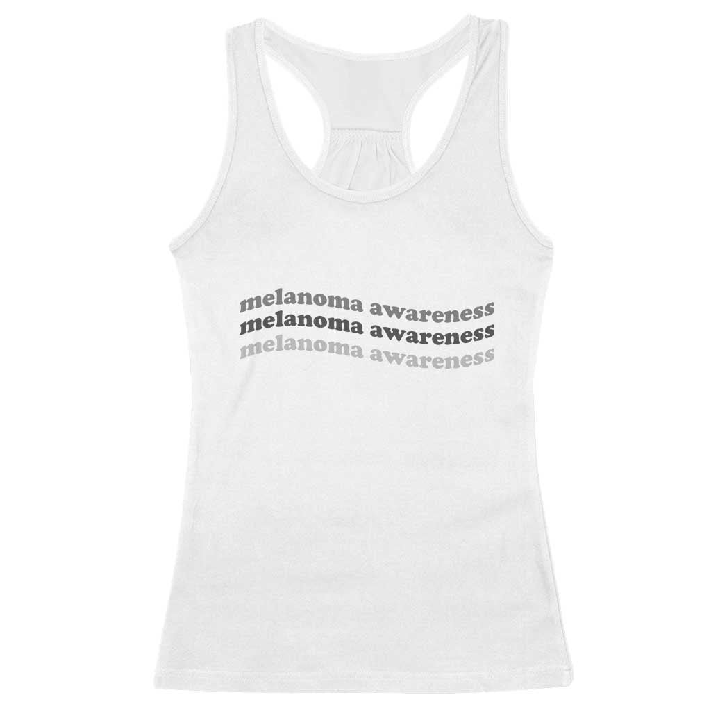 Melanoma Groovy Wavy Typography Racerback Tank Top Skin Cancer Warrior Gift TS12 White Print Your Wear