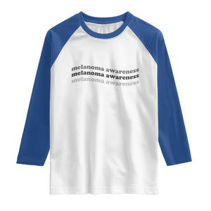 Melanoma Groovy Wavy Typography Raglan Shirt Skin Cancer Warrior Gift TS12 White Royal Print Your Wear