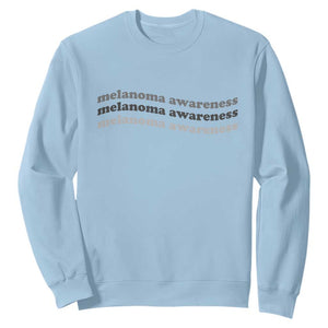 Melanoma Groovy Wavy Typography Sweatshirt Skin Cancer Warrior Gift TS12 Light Blue Print Your Wear
