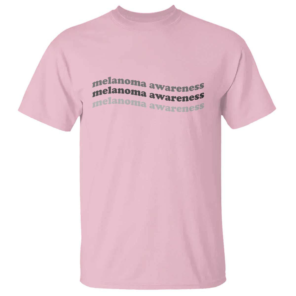 Melanoma Groovy Wavy Typography T Shirt Skin Cancer Warrior Gift TS12 Light Pink Print Your Wear